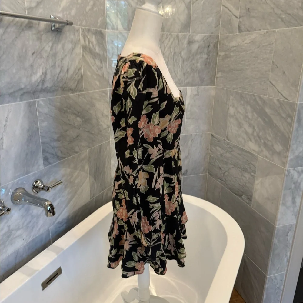 Yumi Kim Hey Jude Dress Size 4 Haze Night Black Floral Long Sleeve Mini Revolve - Picture 7 of 13